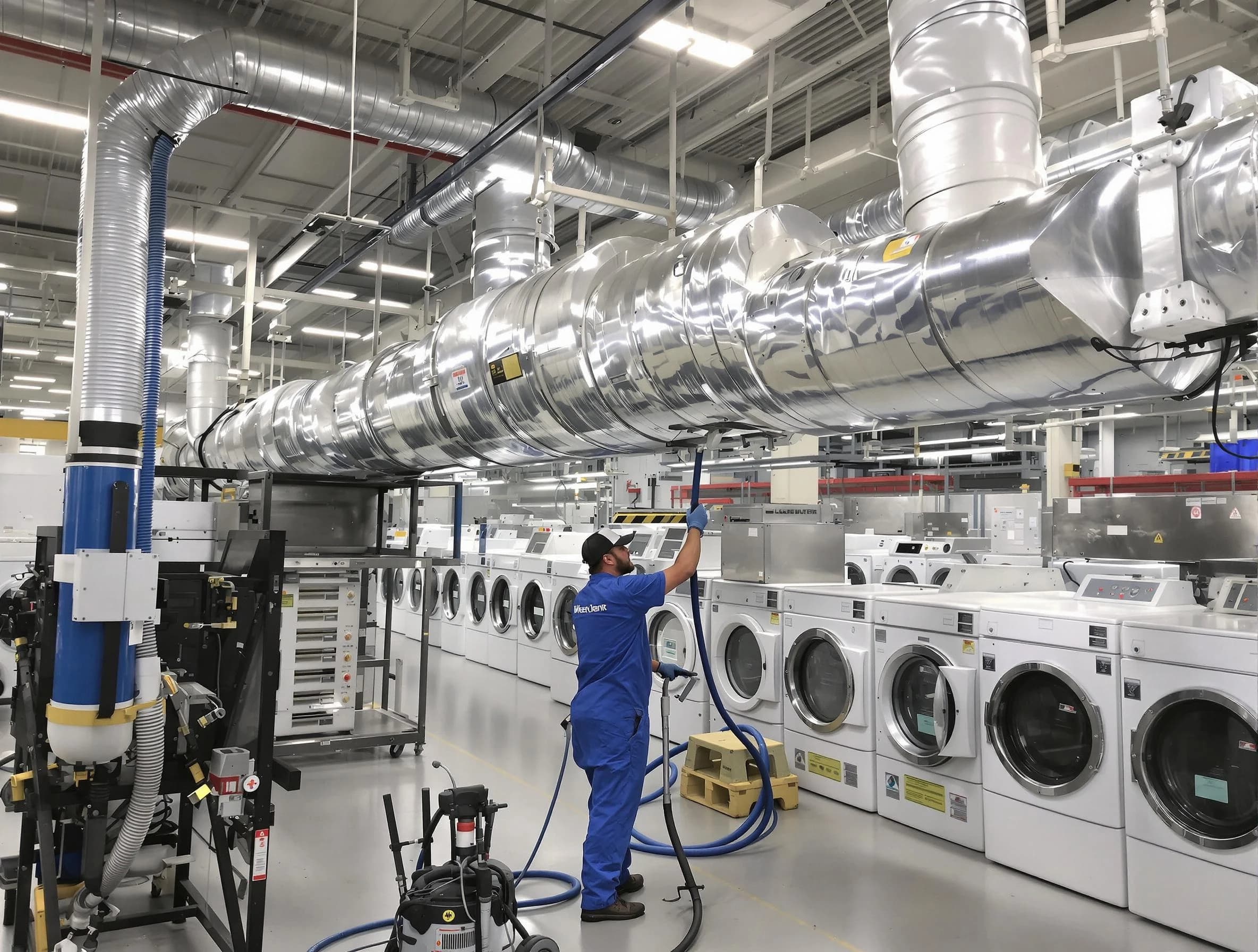 Alpharetta Dryer Vent Cleaning team performing heavy-duty industrial dryer vent cleaning in Alpharetta