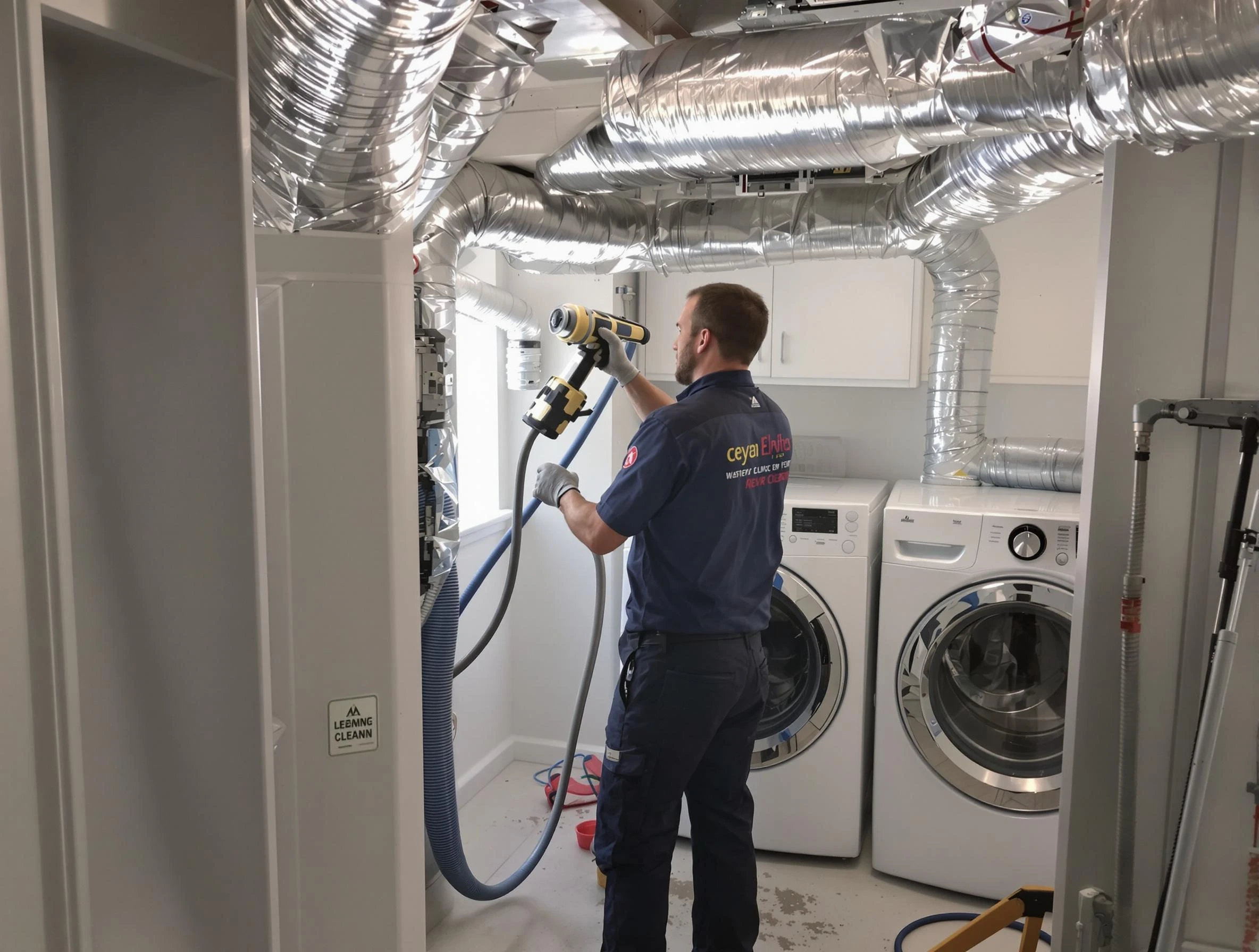 Alpharetta Dryer Vent Cleaning specialist using advanced equipment for thorough duct cleaning in Alpharetta
